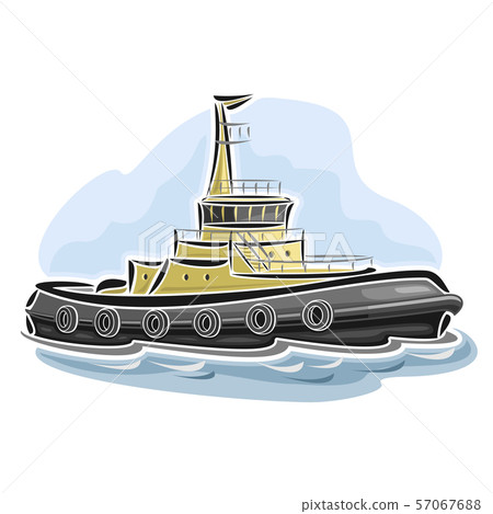 Vector logo for tugboat - Stock Illustration [57067688] - PIXTA