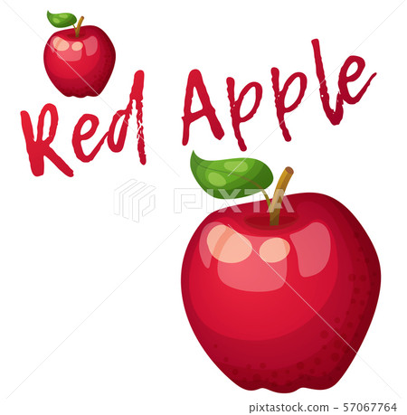 Red apple fruit. Cartoon vector icon isolated 57067764