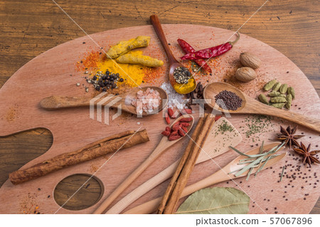 Photo of colorful Indian food spices 57067896
