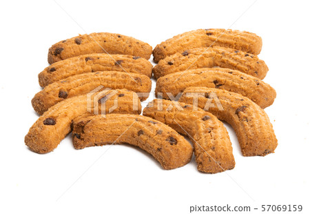 cookies with chocolate drops isolated 57069159