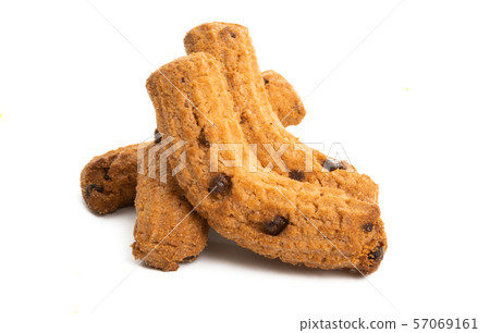 cookies with chocolate drops isolated cookies with chocolate drops isolated 57069161