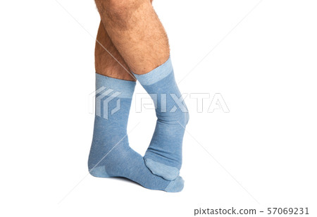 socks on the legs of a man isolated socks on the legs of a man isolated 57069231