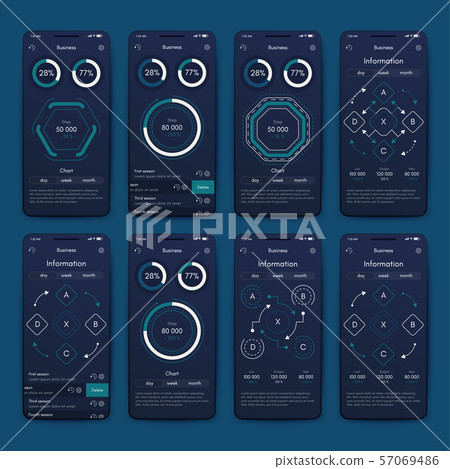 Vector graphics set mobile infographics. Stock vector 57069486