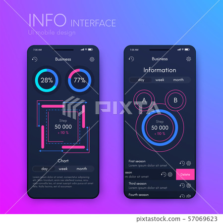 Mobile application interface. Ui design, stock vector 57069623