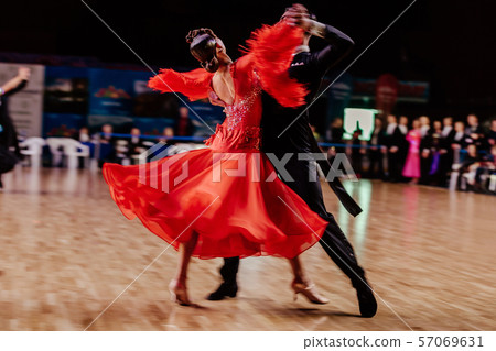 blurred motion couple of dancers blurred motion couple of dancers 57069631