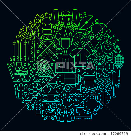 Sport Line Icon Circle Concept 57069769