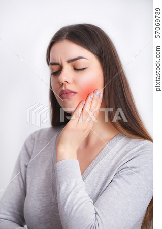 Tooth Pain. Beautiful Woman Feeling Strong Pain, Toothache 57069789