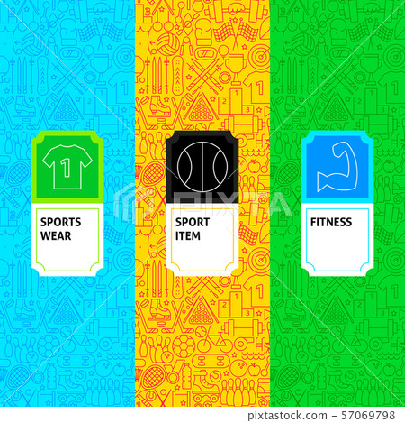 Line Sport Package Labels - Stock Illustration [57069798] - PIXTA