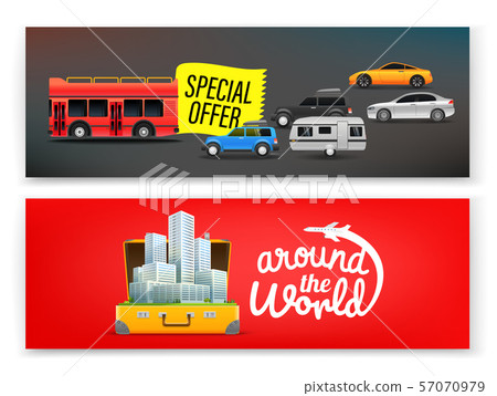 Travel banners template. Advertising vector 57070979
