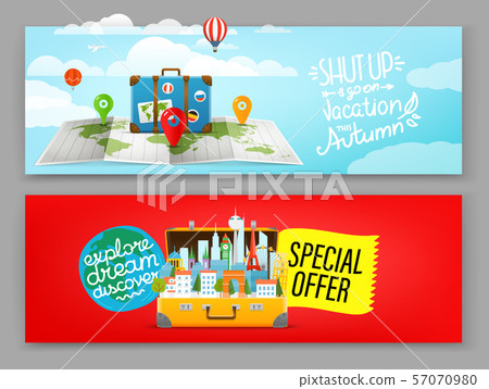 Travel banners template. Advertising vector Travel banners template. Advertising vector 57070980