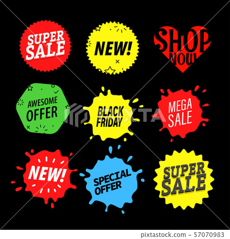 Different color shopping tags vector collection Different color shopping tags vector collection 57070983