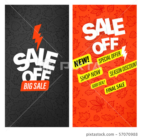 Autumn advertising banners vector set. Big sale Autumn advertising banners vector set. Big sale 57070988