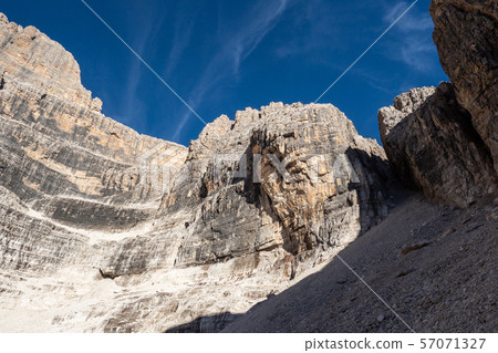 View of the mountain peaks Dolomites.  57071327