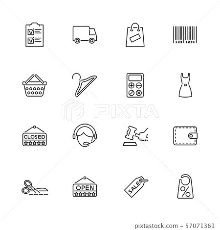 Shopping - Flat Vector Icons Shopping - Flat Vector Icons 57071361