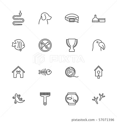 Pets - Flat Vector line Icons 57071396