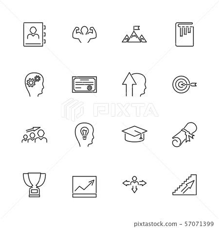 Personal Development - Flat Vector line Icons - Stock Illustration ...