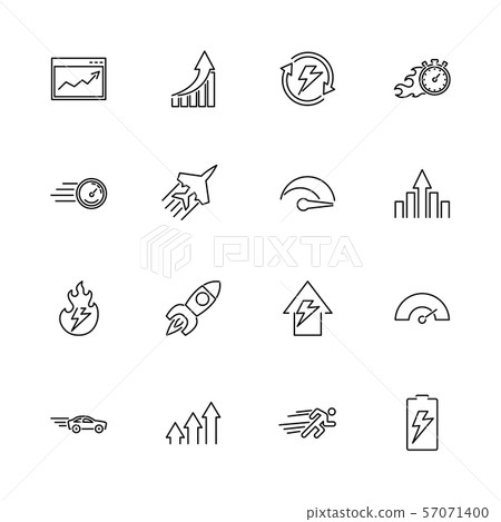 Performance - Flat Vector line Icons-插圖素材 [57071400] - PIXTA圖庫