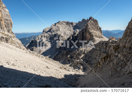 Mountain peaks in the Dolomites Alps.  57071617