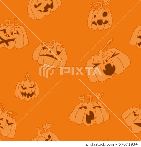 pumpkins art pattern orange background halloween - Stock Illustration ...