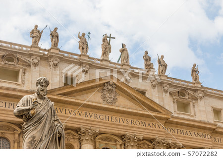 St. Peter's Basilica with the statue of Saint St. Peter's Basilica with the statue of Saint 57072282