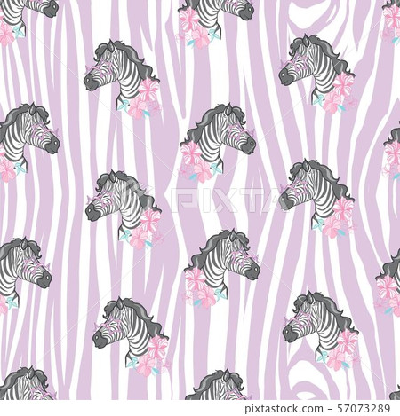 Cute hand drawn funny zebra Seamless pattern - Stock Illustration ...