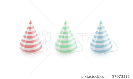 Download Blank Striped Party Hat With Ribbon Mockup Set Stock Illustration 57073311 Pixta Yellowimages Mockups