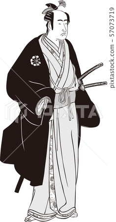 Ukiyoe Samurai 18 Black and White 57073719