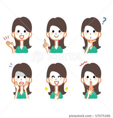 女性的面部表情變化 女性的面部表情變化 57075266