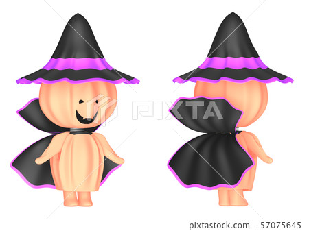 Golden pumpkin doll Halloween white background Golden pumpkin doll Halloween white background 57075645