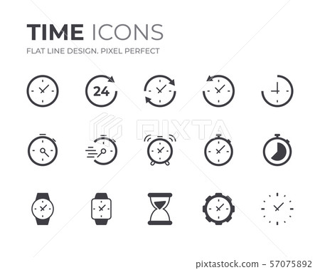 Time and Clock Icons Set 57075892