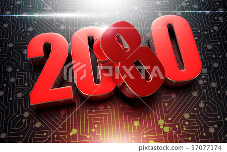 Numbers 2080 3D. - Stock Illustration [57077174] - PIXTA