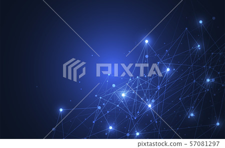 Abstract connecting dots and lines with geometric - Stock Illustration ...