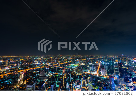 Bangkok city at night, Thailand 57081802