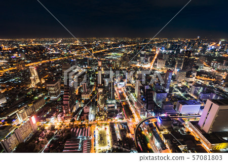 Bangkok city at night, Thailand 57081803