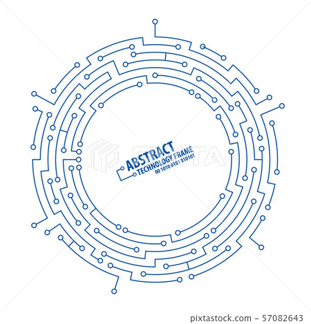 Abstract technology round frame 57082643