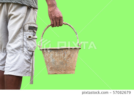 Building home and equipment isolated on green 57082679