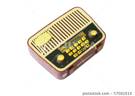 Retro radio mp3 player on white background, Retro radio mp3 player on white background, 57082818