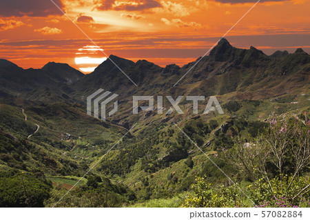 Mountain landscape on tropical island Tenerife, Mountain landscape on tropical island Tenerife, 57082884