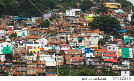 Rio de Janeiro downtown and favela Rio de Janeiro downtown and favela 57082889
