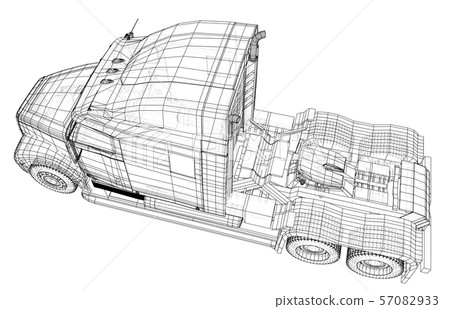 Commercial Delivery Cargo Truck vector for brand identity and advertising isolated. Created Commercial Delivery Cargo Truck vector for brand identity and advertising isolated. Created 57082933