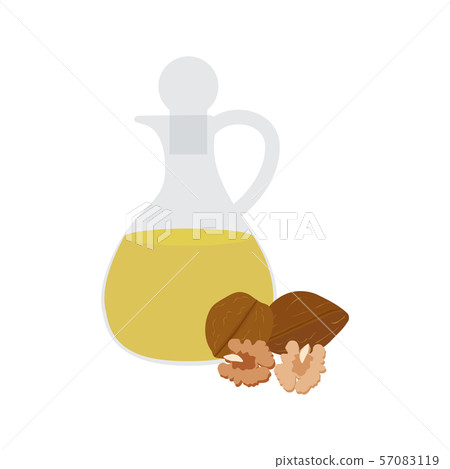 Walnuts oil illustration 57083119