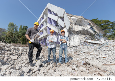 Engineer architect and worker operation control 57084119