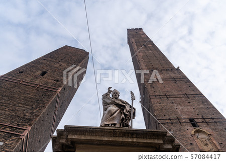 Two towers in the city of Bologna 57084417