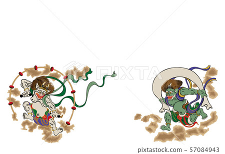 Wind God Raijin Figure White White Background 57084943