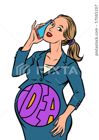 businesswoman pregnant with the idea 57085207