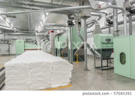 carding machine in textile factory 57085391