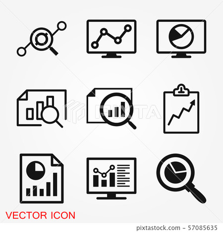 Analytics icon. Vector illustration style is flat iconic symbol 57085635