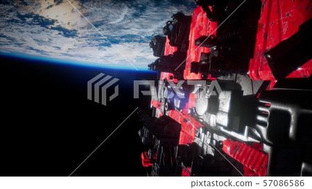 Alien UFO near Earth 57086586