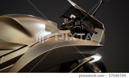 moto sport bike in dark studio with bright lights 57086784