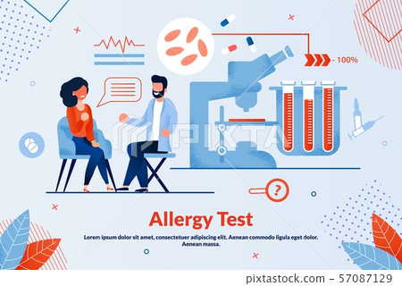 Informative Banner Allergy Test Lettering Flat. 57087129